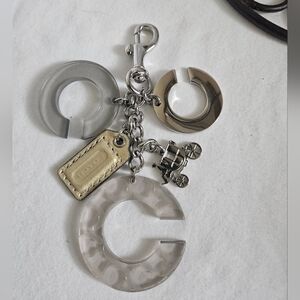 Coach Rare Horse And Carriage Large Signature C's Keychain Fob Or Bag Charm
